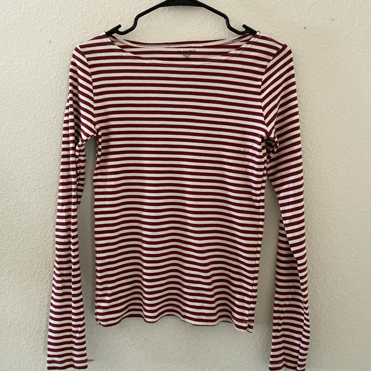 Brandy Melville Women's T-shirt Burgundy/White One size