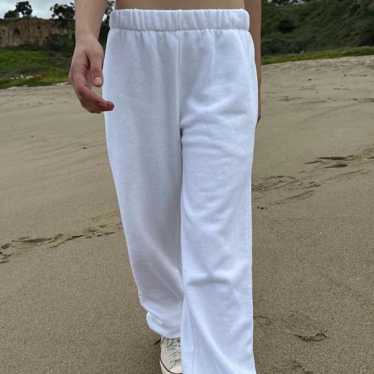 Womens Sweatpants White Rosa Sweatpants Brandy Melville Melville