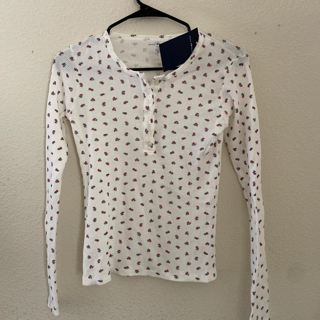 【新品】Brandy Ahern Floral Thermal Top Brandy Melville ahern floral thermal top | Depop