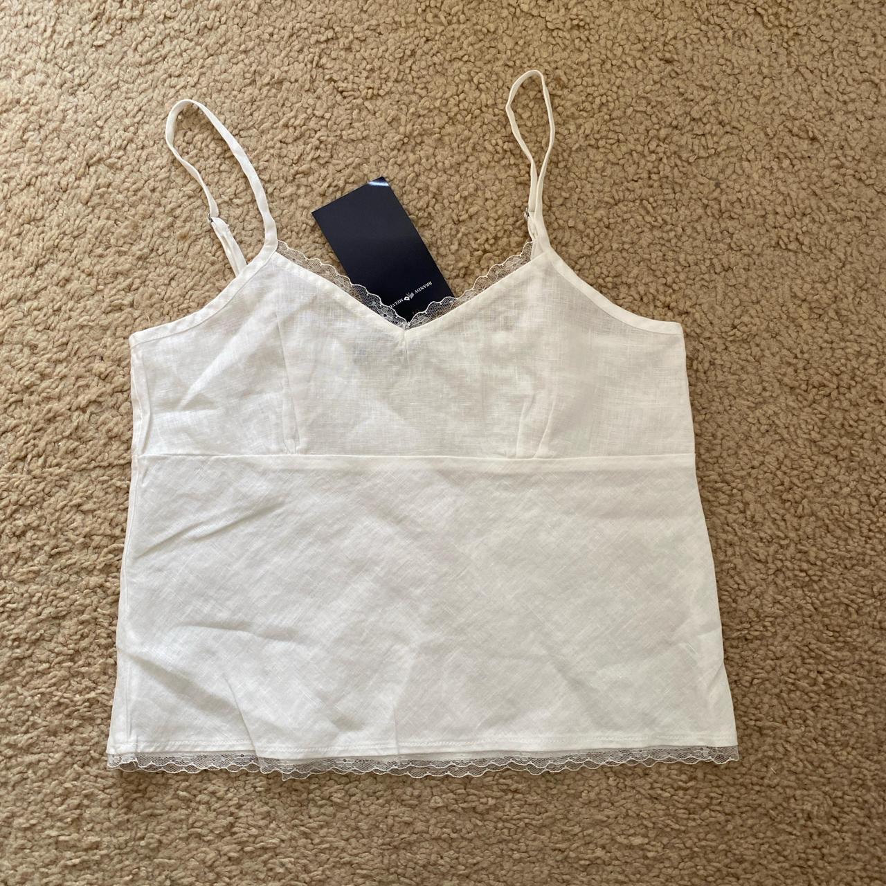 Brandy Melville White Linen Tank Top Brandy Melville Lace Linen