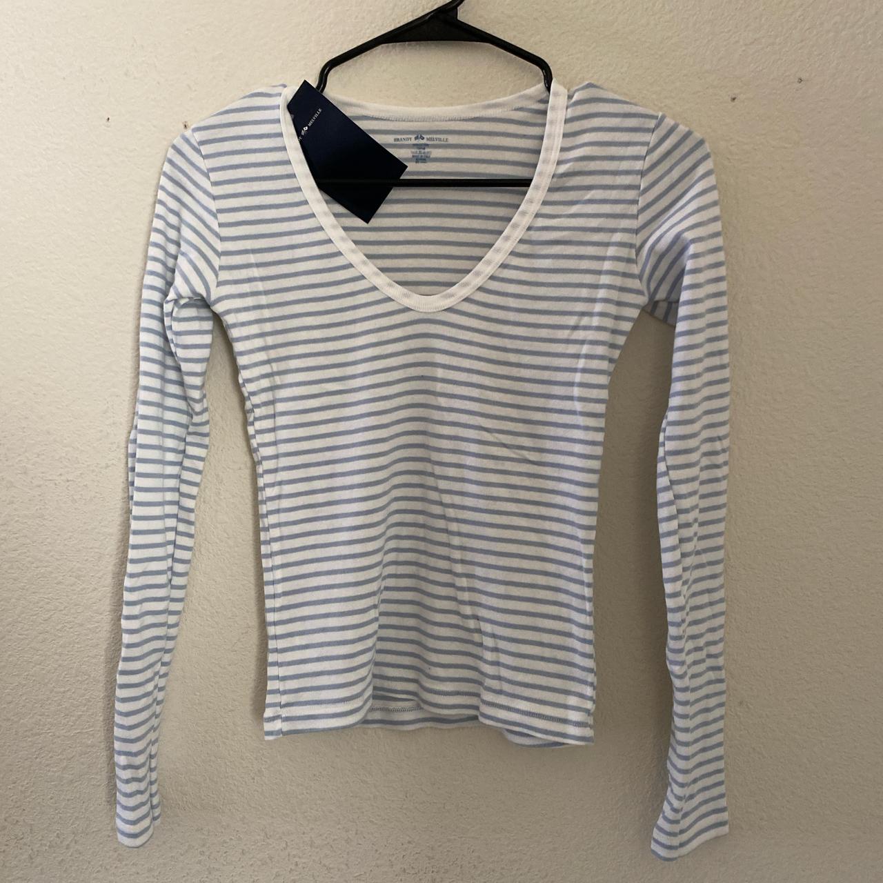 Brandy Melville Striped V Neck Polo Brandy Melville Cropped Rugby - Main Image