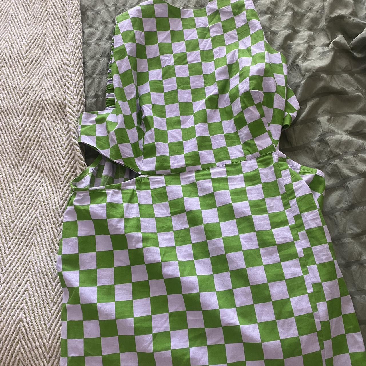 asos new gingham dress with cut outs and open back... - Depop