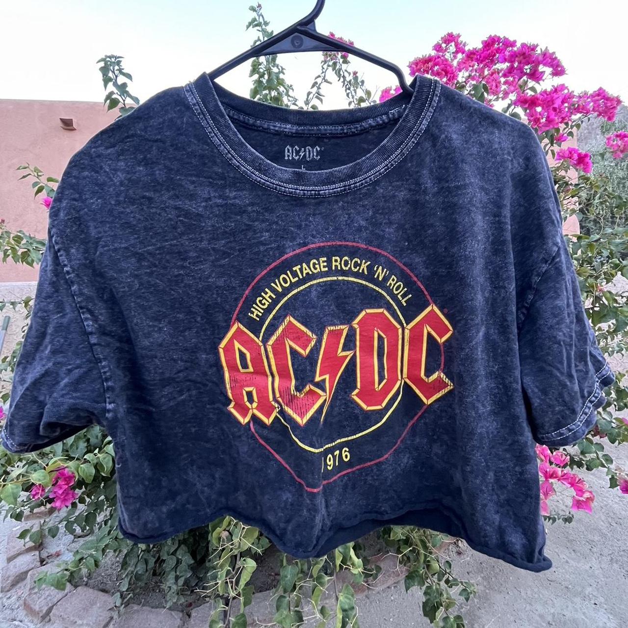 AC/DC crop top Size women’s large Only worn a couple... - Depop