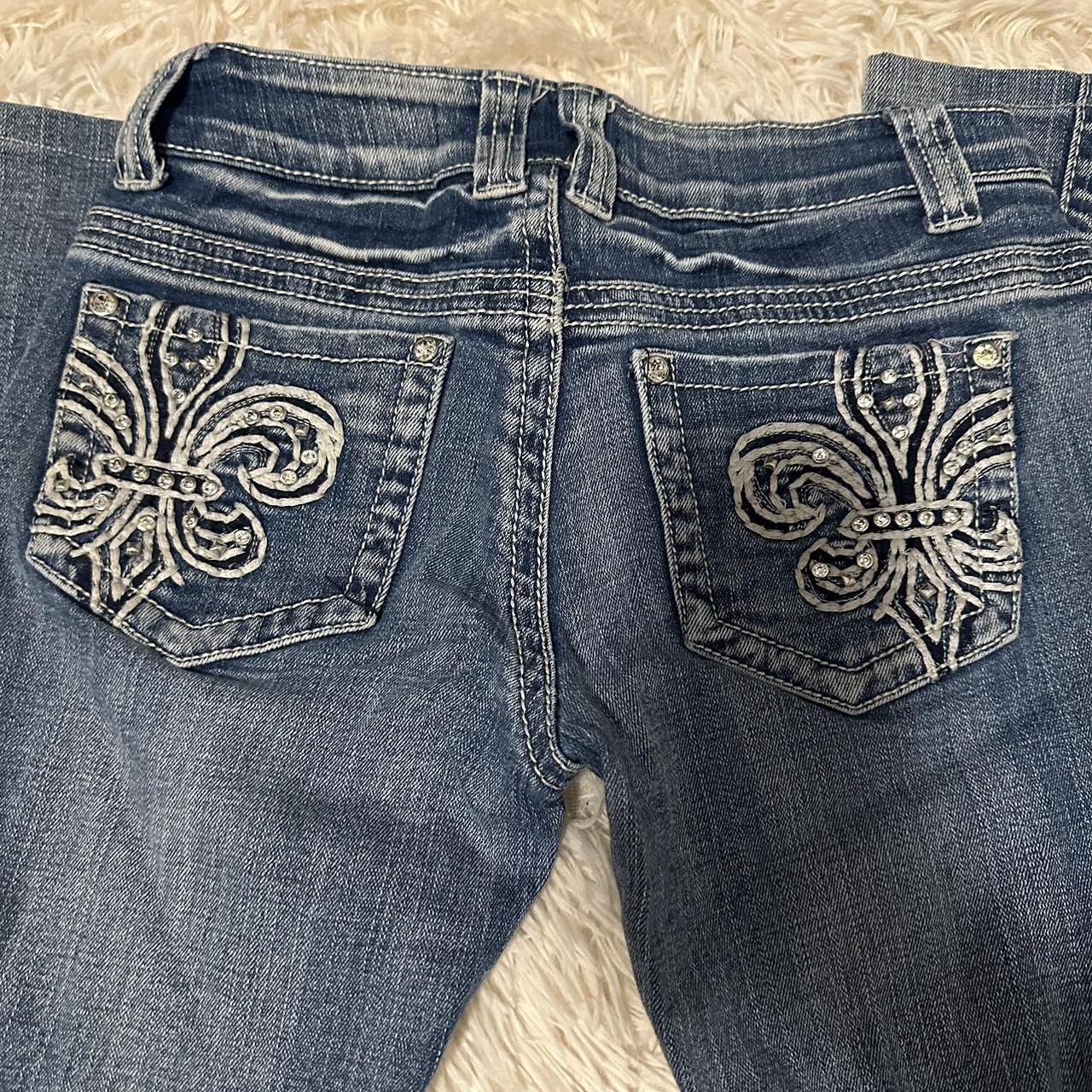 Low rise jeans from Seduction FD • bedazzled butt •... - Depop