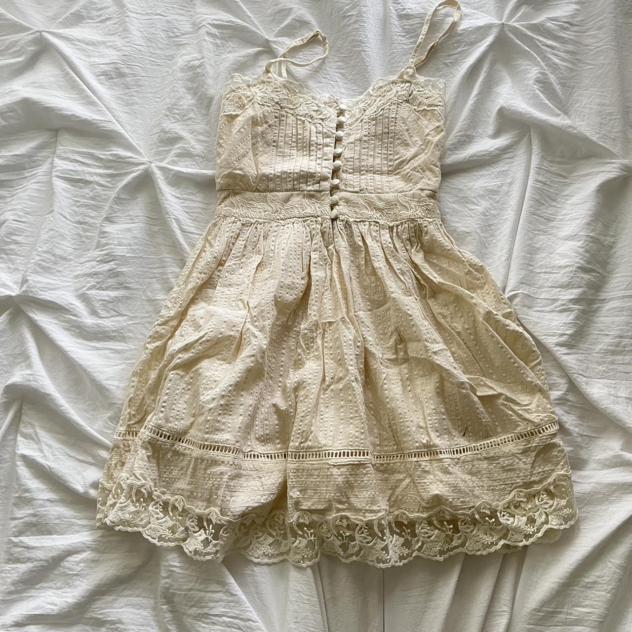 Women's Cream Dress Depop