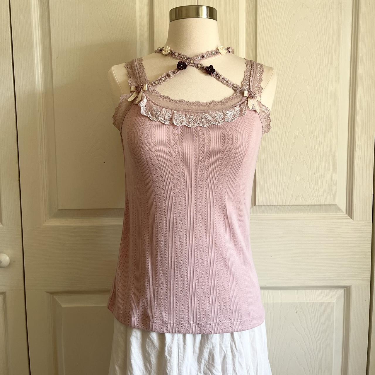 Axes Femmes Pink Lace Cami Top Best fits a size S,... Depop