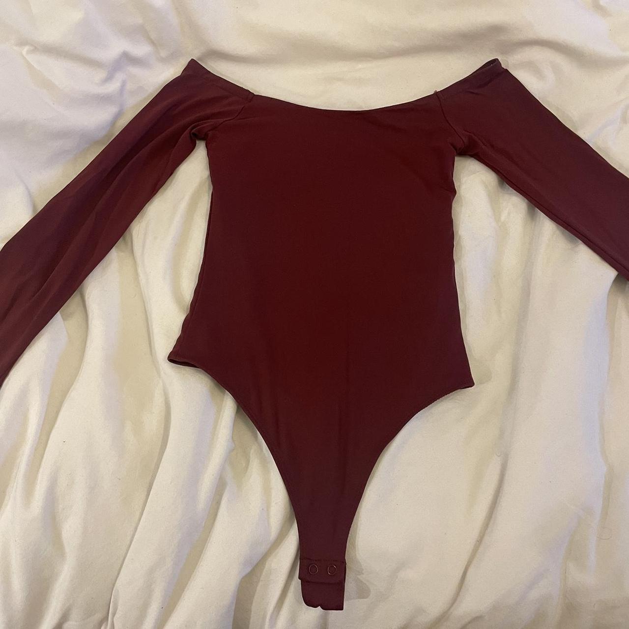 Glassons Women's Burgundy Bodysuit Depop