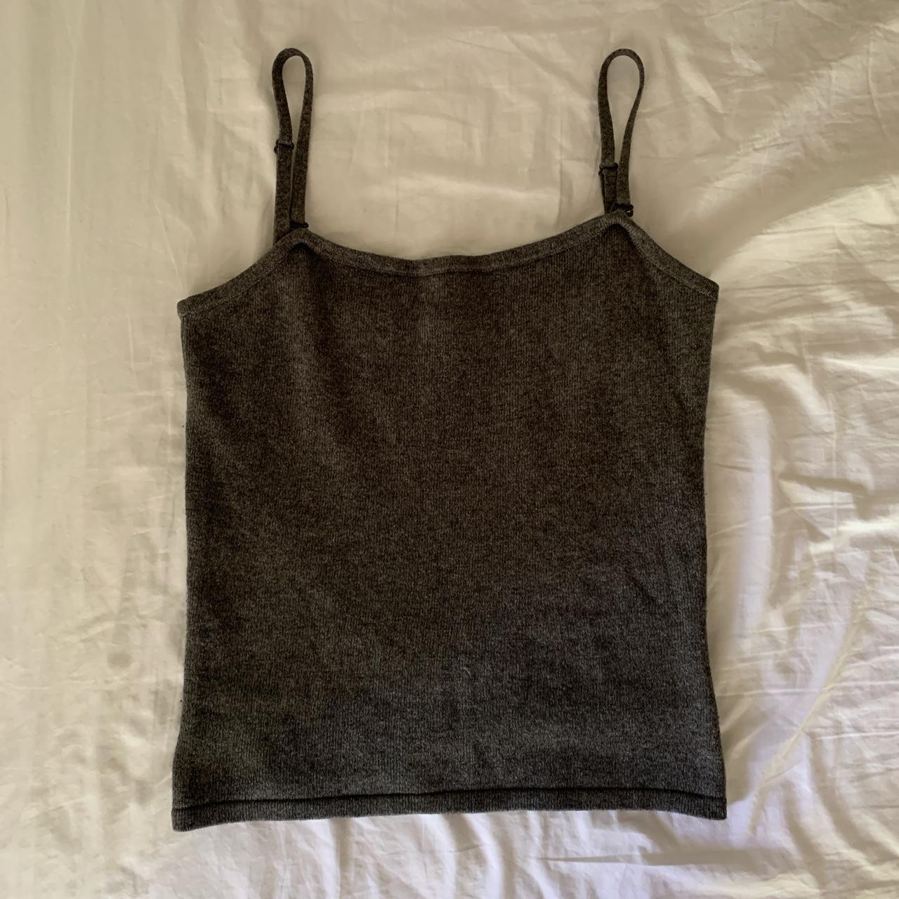 vintage express gray knit tank top. stretchy.... Depop