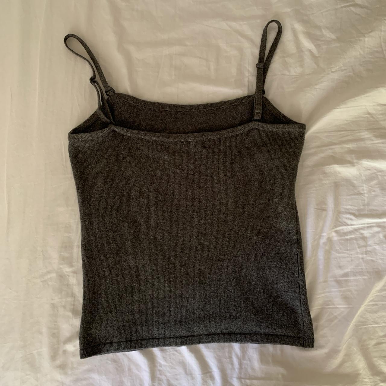 vintage express gray knit tank top. stretchy.... - Depop