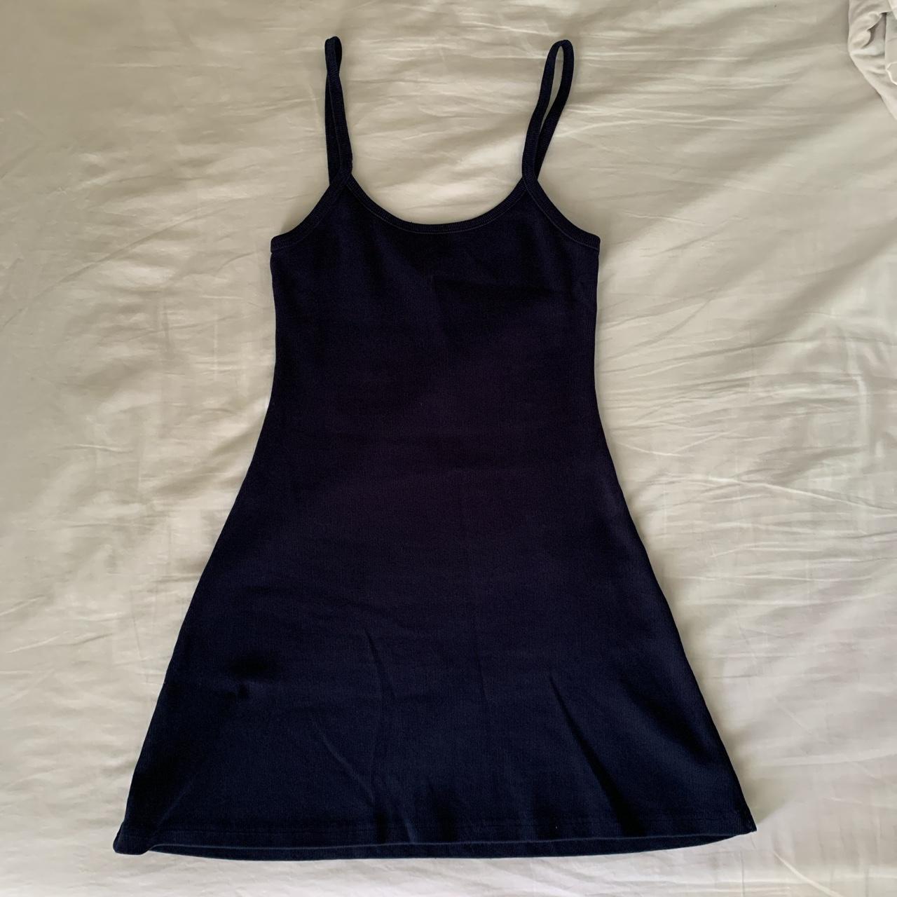 navy blue garment dye skater dress from LA apparel.... - Depop