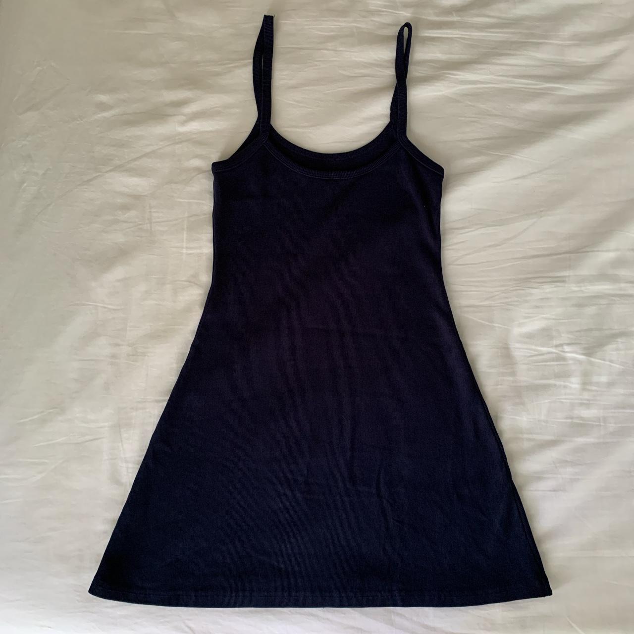 navy blue garment dye skater dress from LA apparel.... - Depop