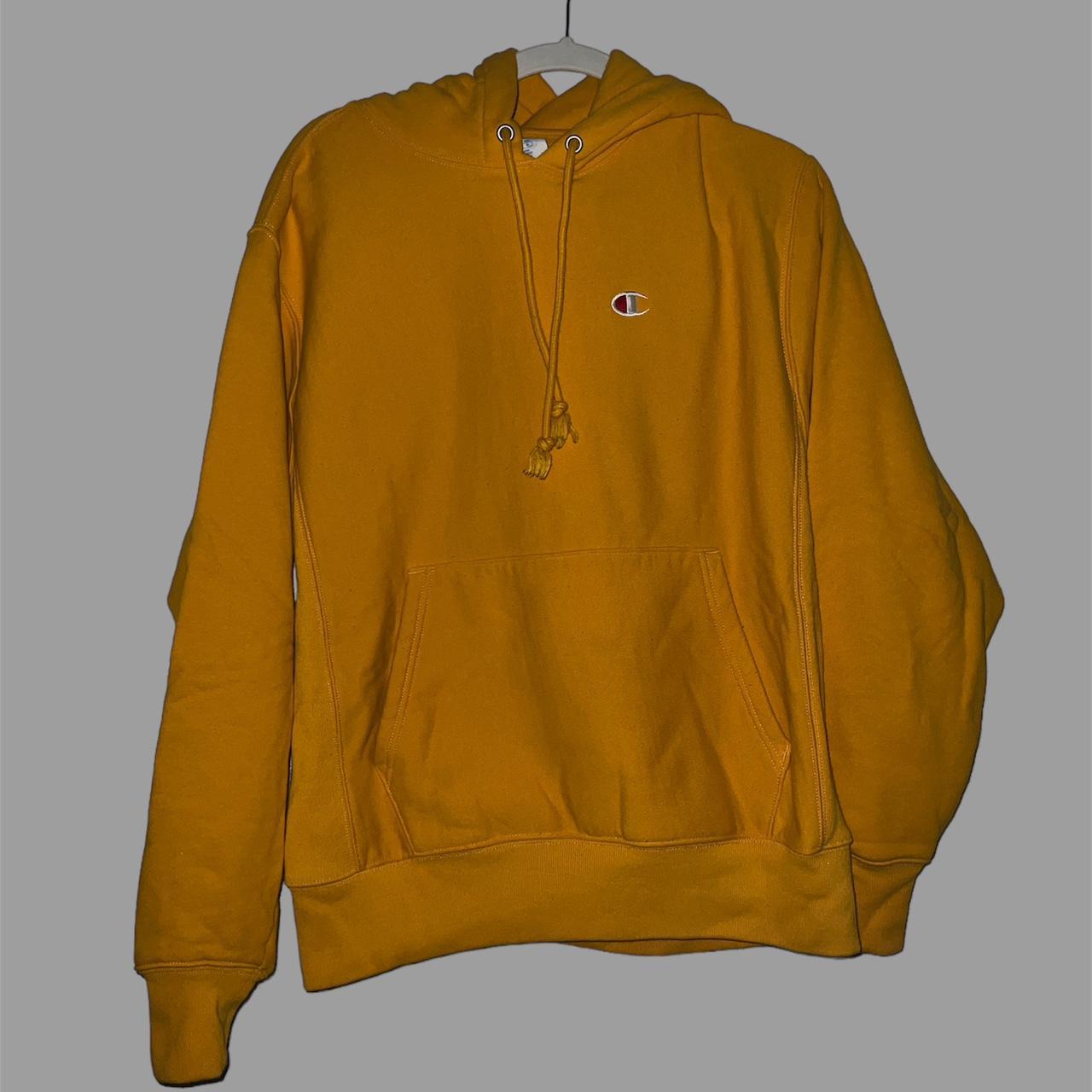 champion mustard/ yellow hoodie #hoodie... - Depop