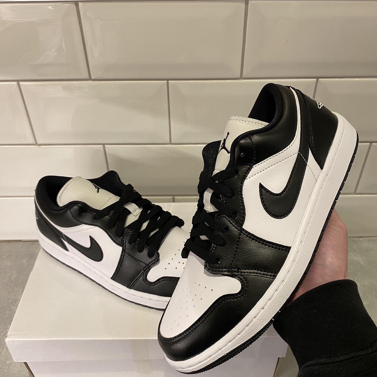 AIR Jordan 1 Low Panda 🐼 Black and White ⚫️⚪️ Size... - Depop