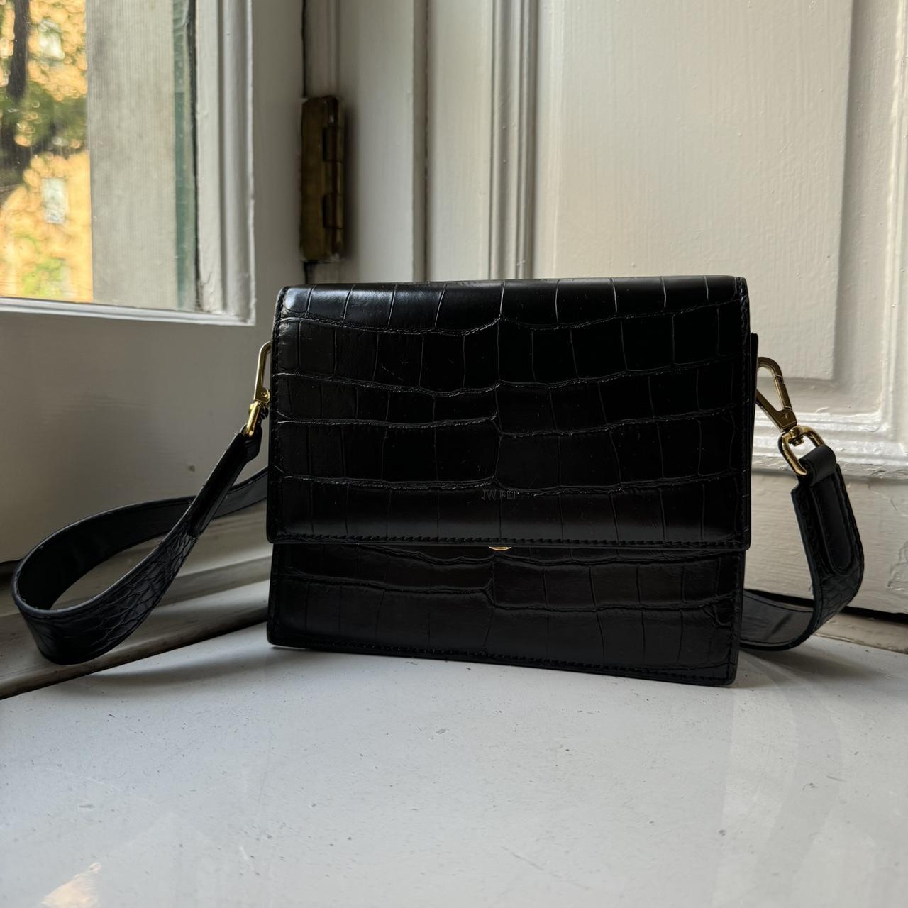 Mini Flap Bag Black Croc Crossbody Bag Mini Flap Bag Black Croc