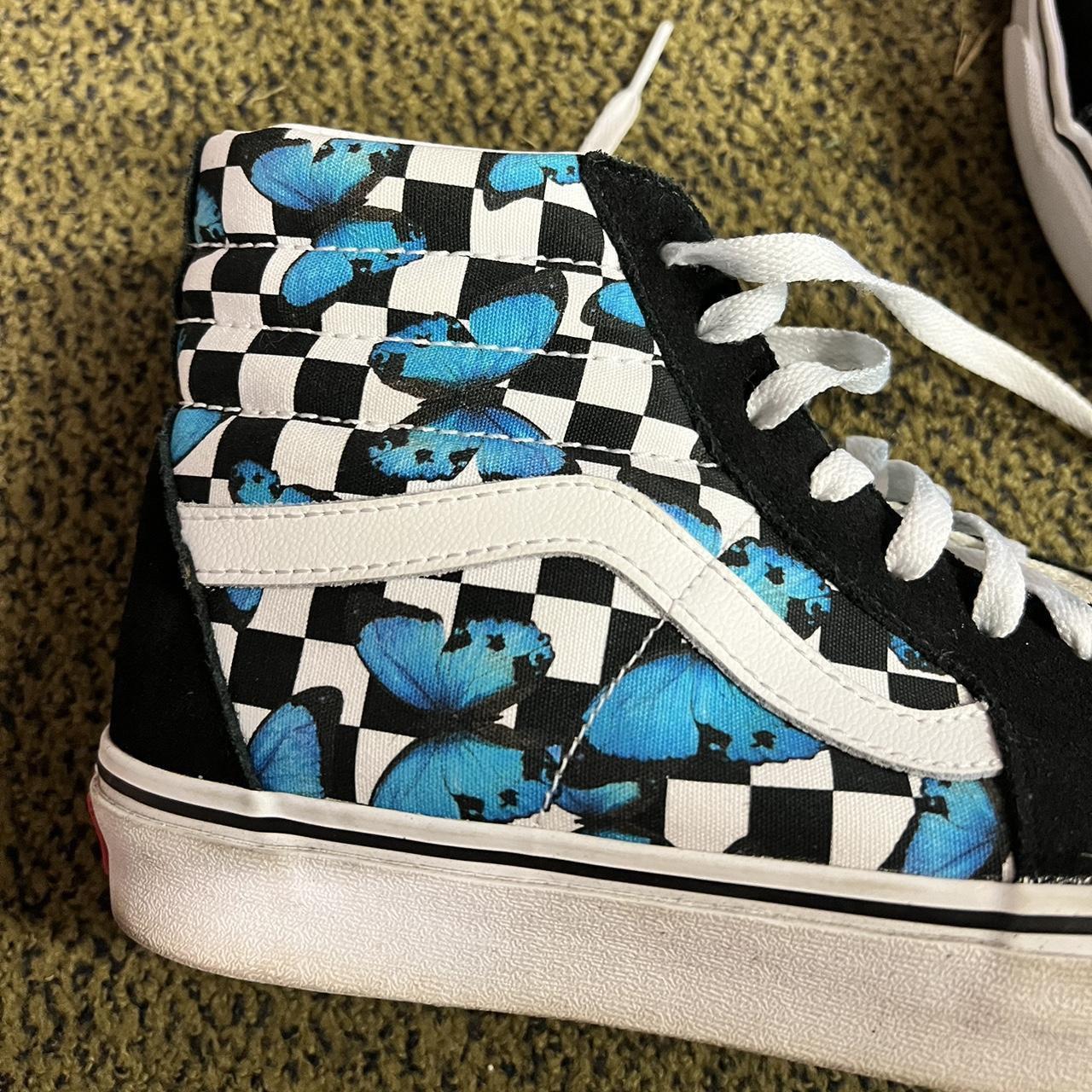 blue butterfly vans high tops good condition