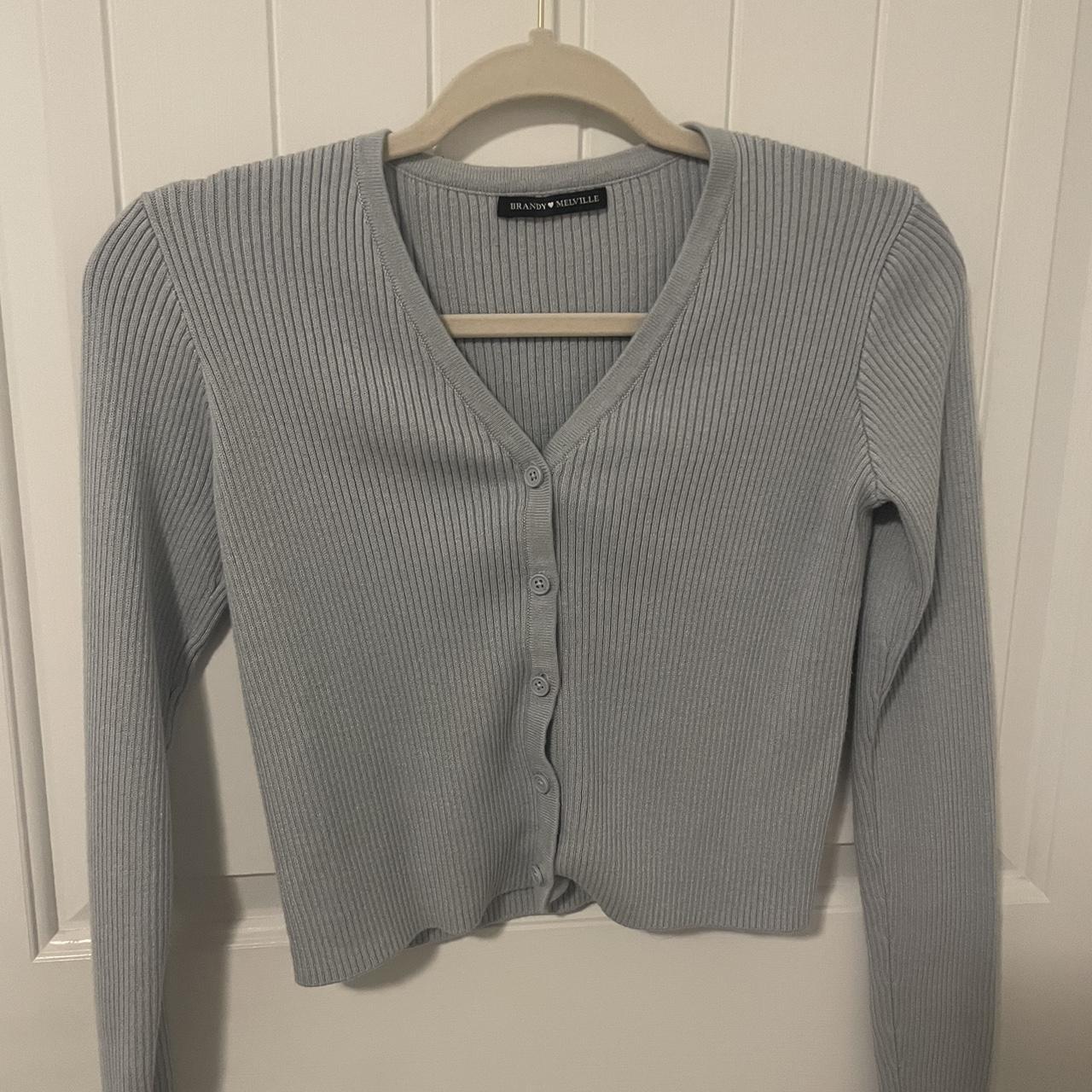 Brandy Melville Baby Blue Sweater Top worn once,... - Depop