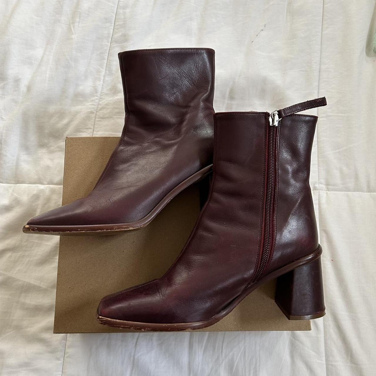 Alohas burgundy boots! Comfortable and the perfect... - Depop