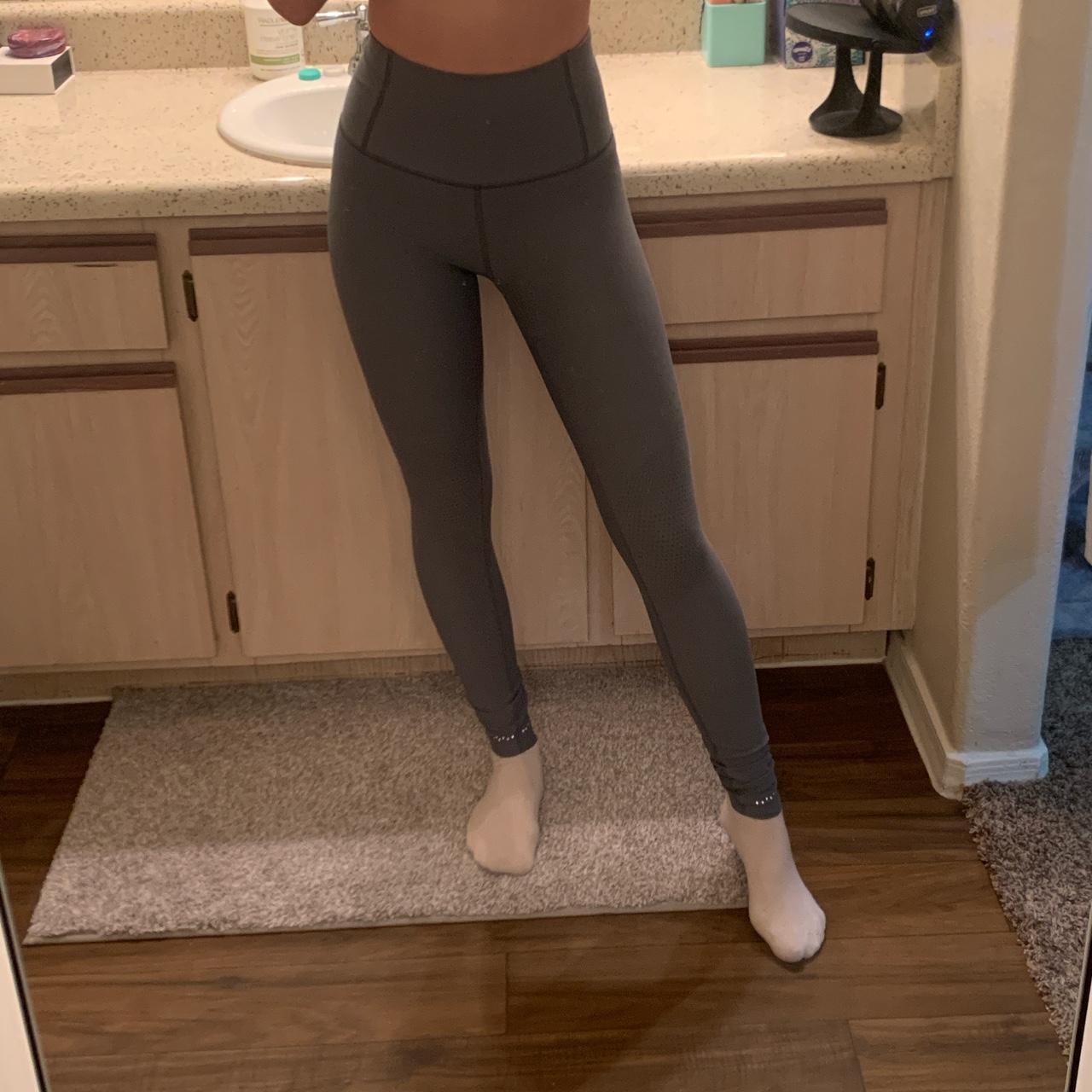 Lululemon leggings gray-ish color worn like twice - Depop