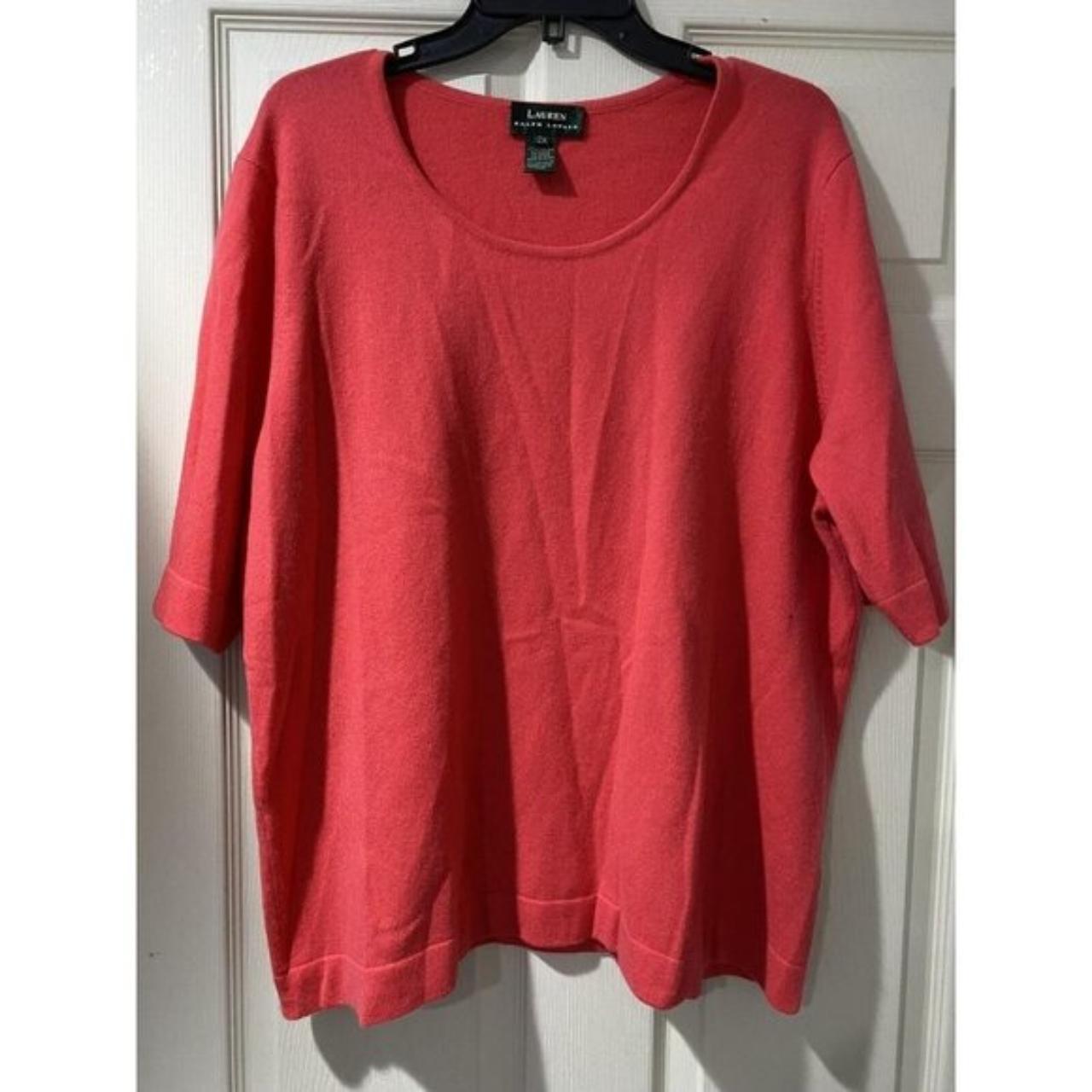 Lauren Ralph Lauren Womens Short Sleeve Scoop Neck Knit Shirt