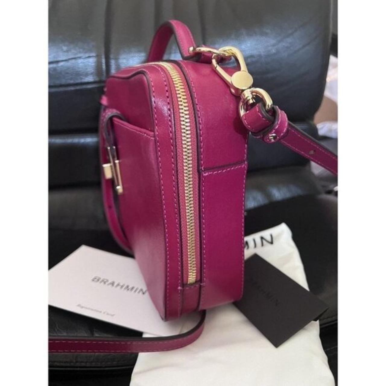 Brahmin Evie Leather outlets Satchel/Shoulder Bag in Fuchsia Topsail