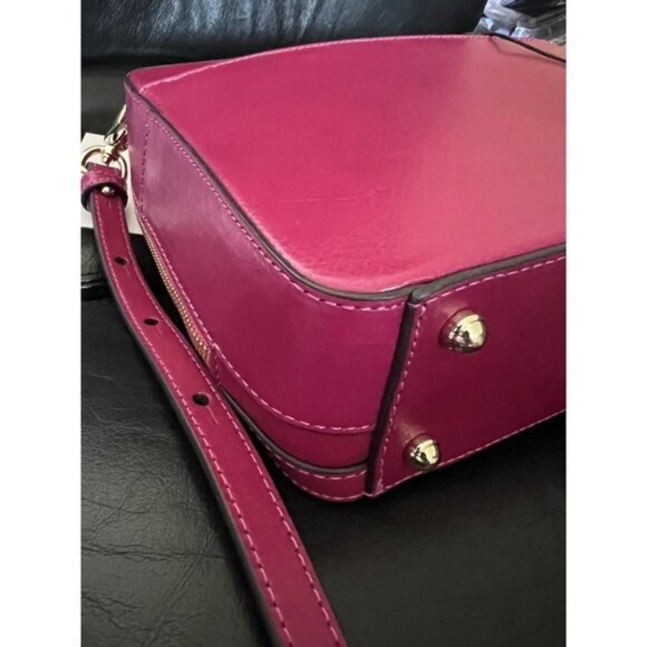 Brahmin Evie Leather Satchel/Shoulder good Bag in Fuchsia Topsail