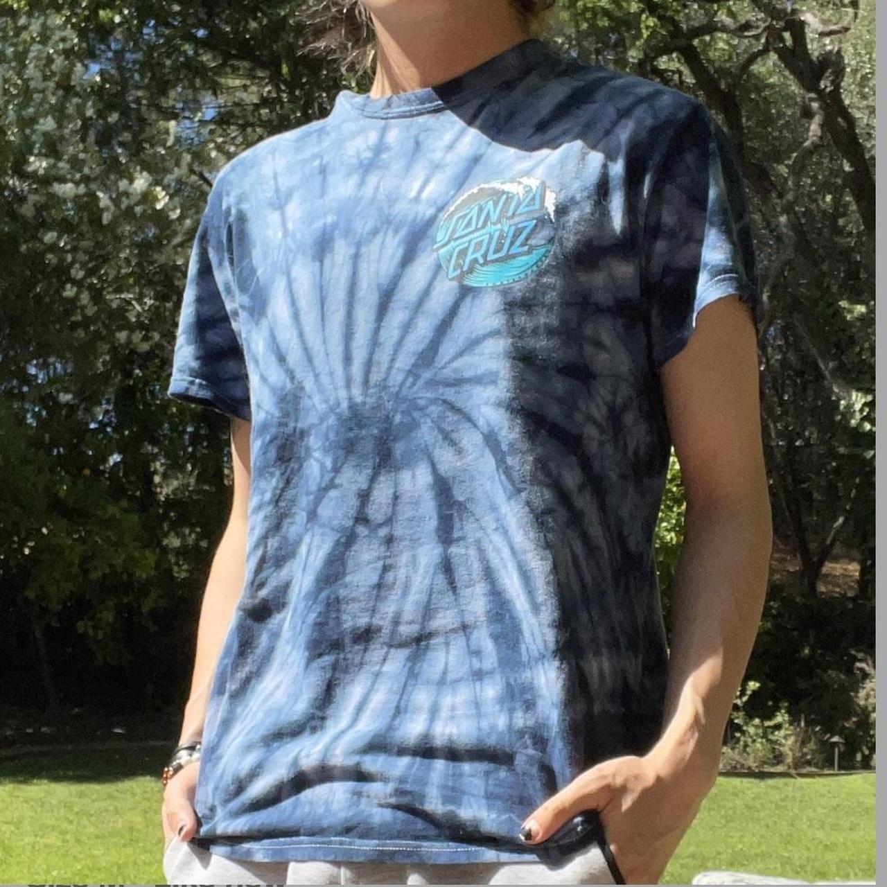 Blue tie dye store santa cruz shirt