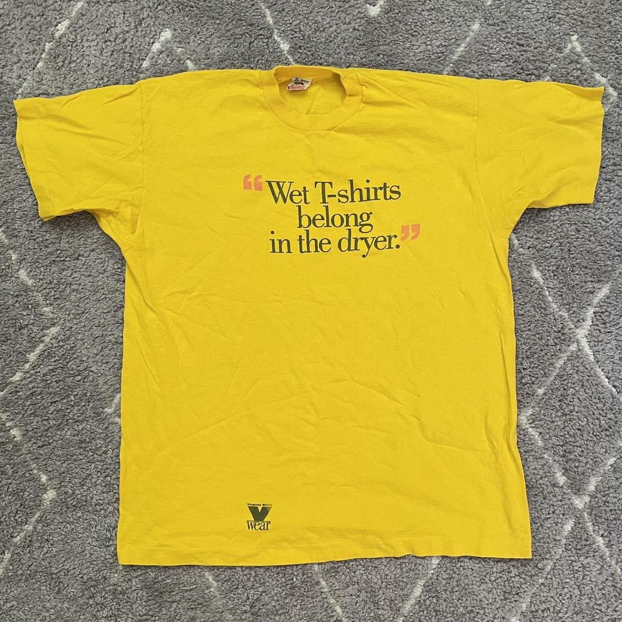 Vintage Yellow Single Stitch T Shirt “Wet T Shirts... - Depop