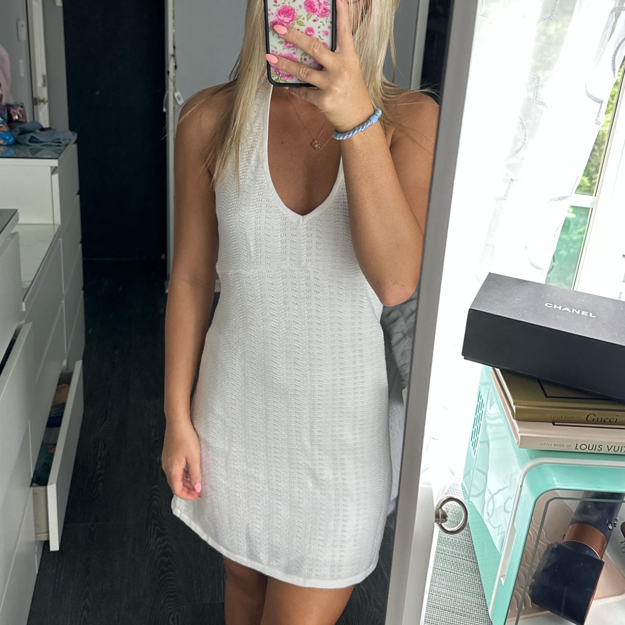 Hollister summer halter dress, white Perfect for... Depop