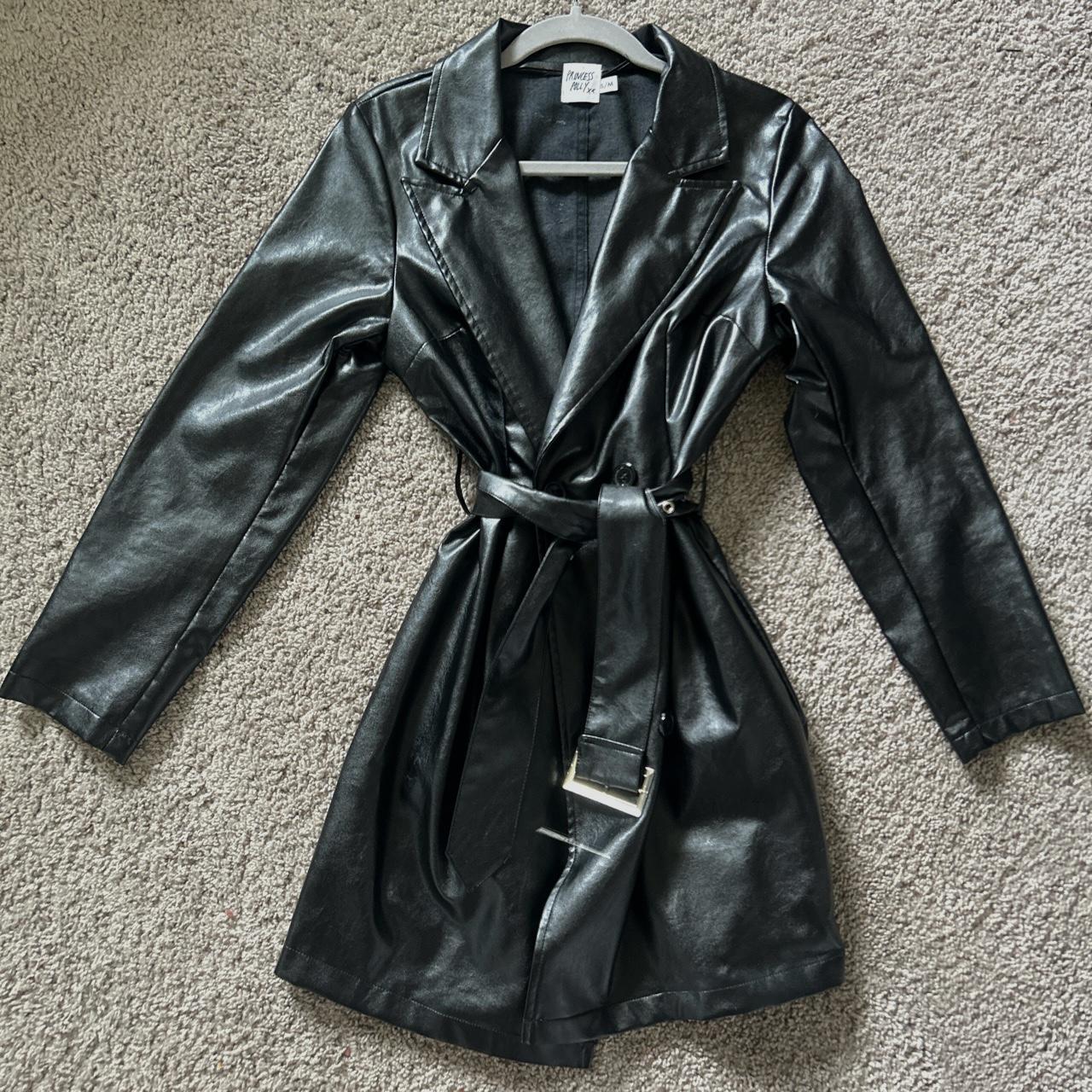 Princess Polly faux leather trench coat. Only worn a... - Depop