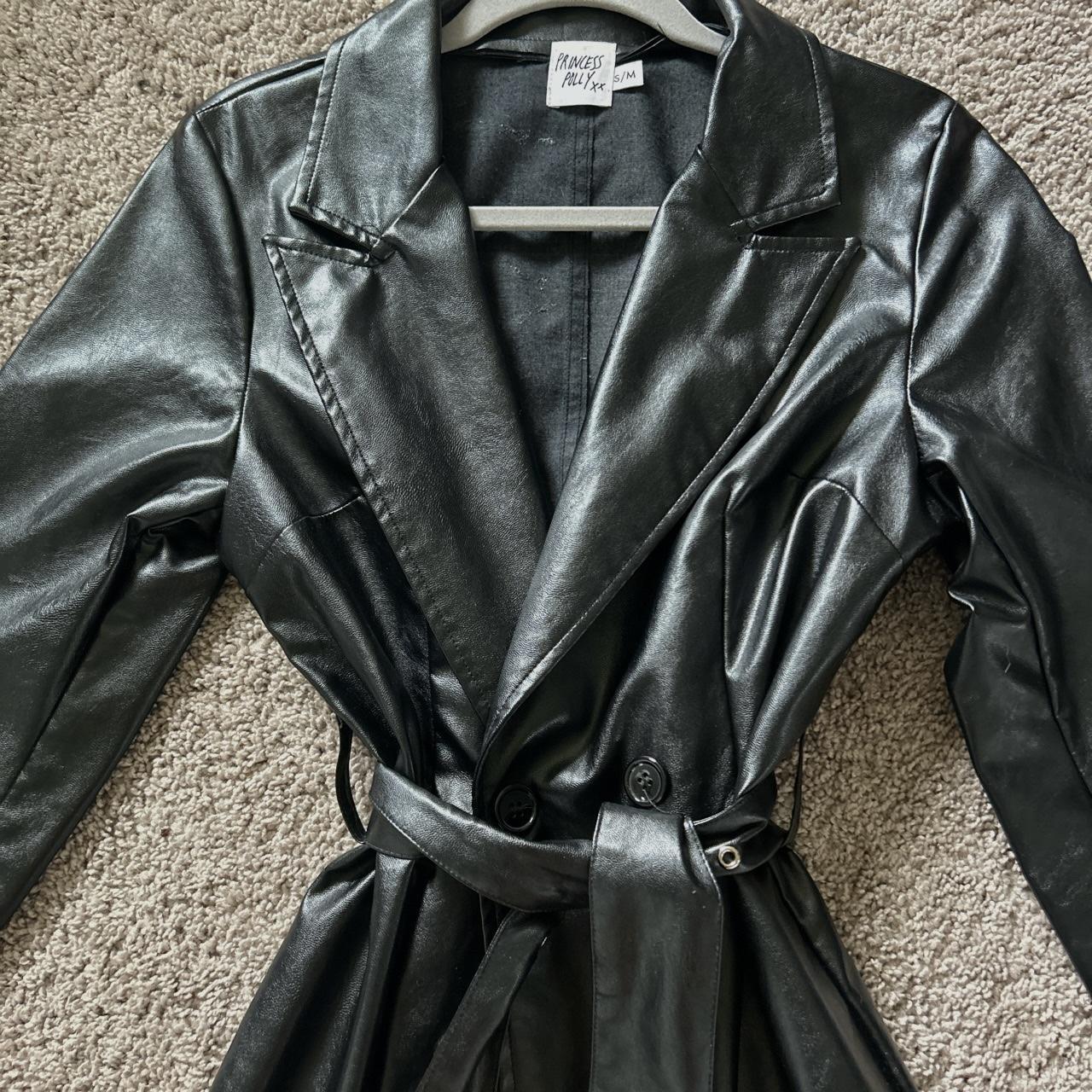 Princess Polly faux leather trench coat. Only worn a... - Depop