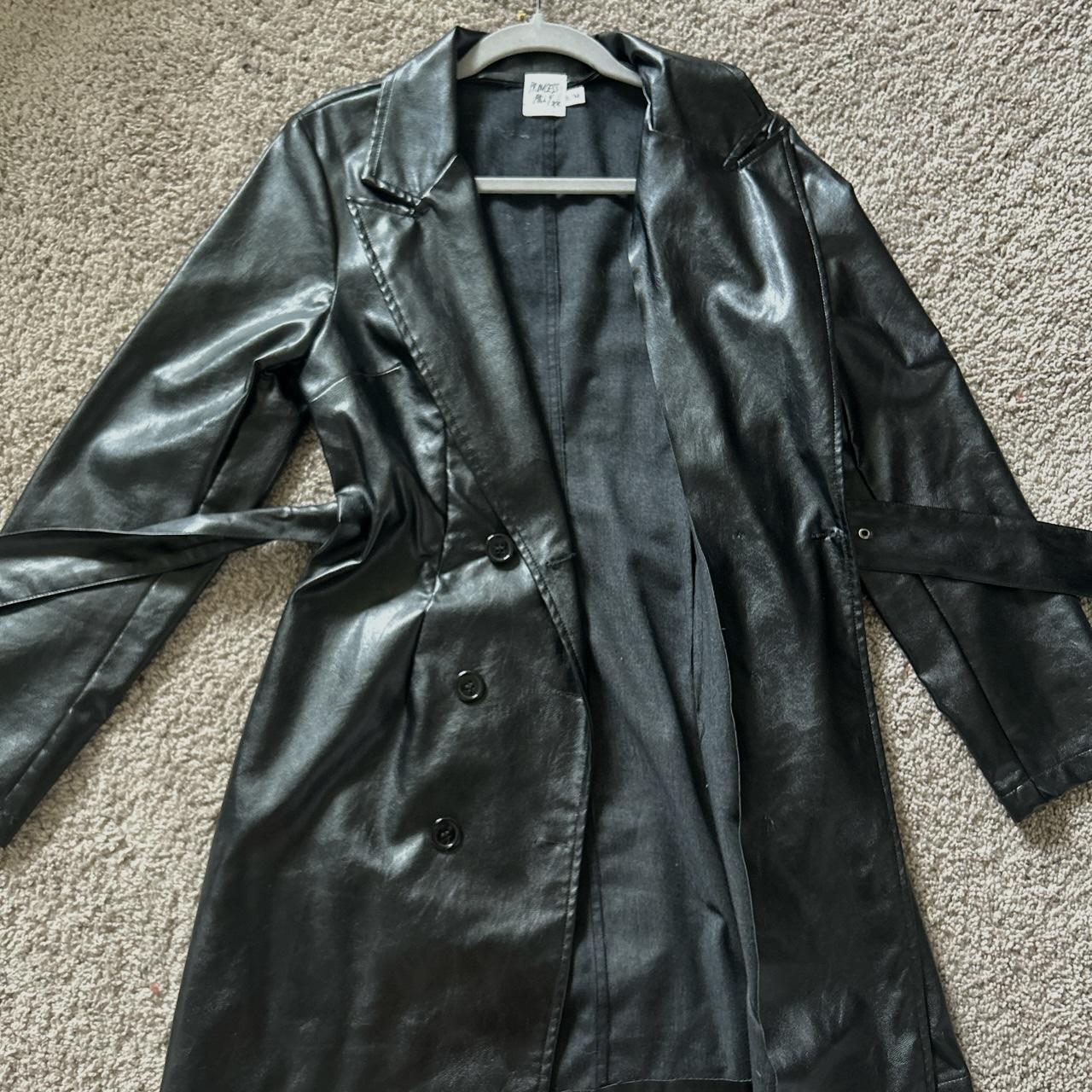 Princess Polly faux leather trench coat. Only worn a... Depop