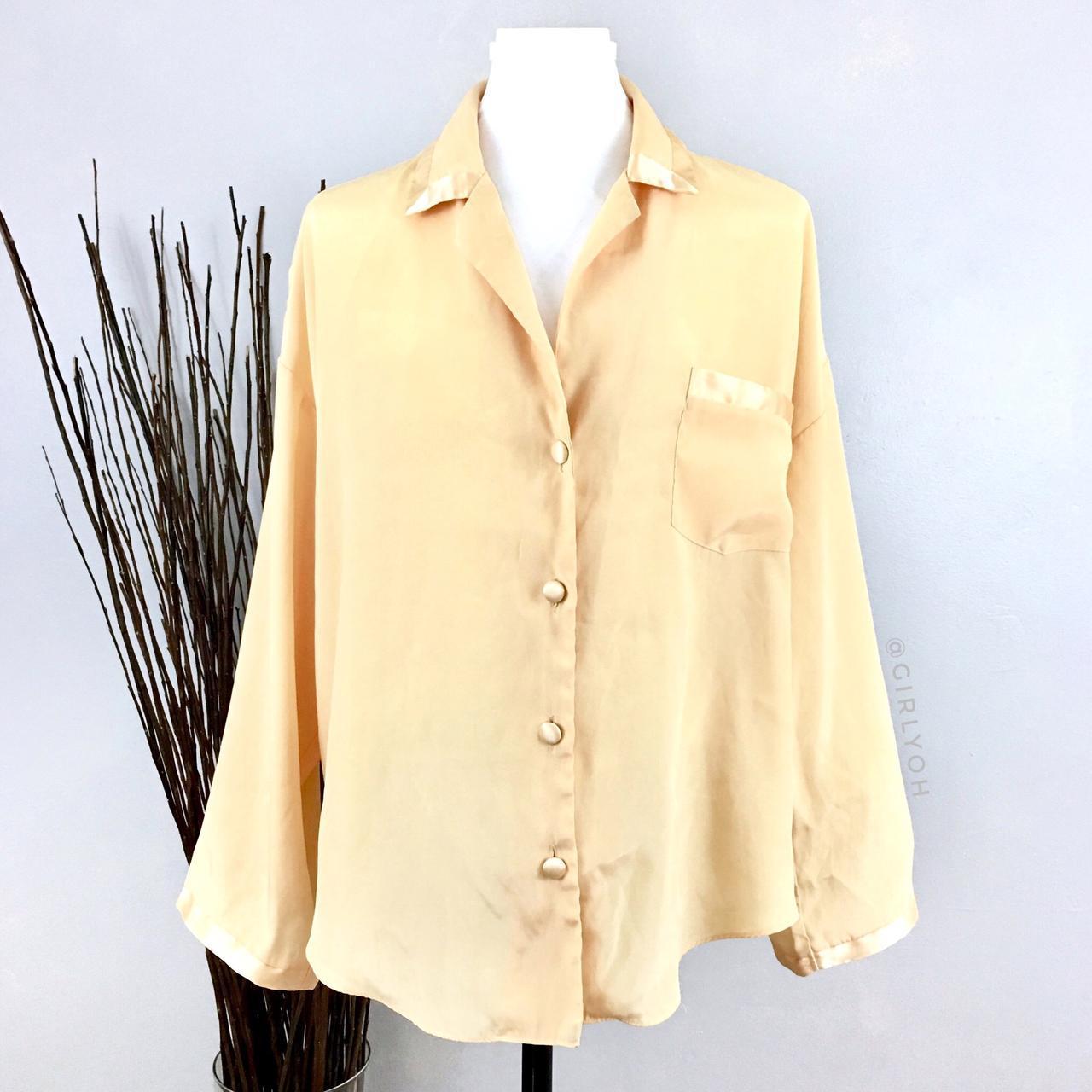Victoria's Secret Mellow Yellow Satin Button Depop