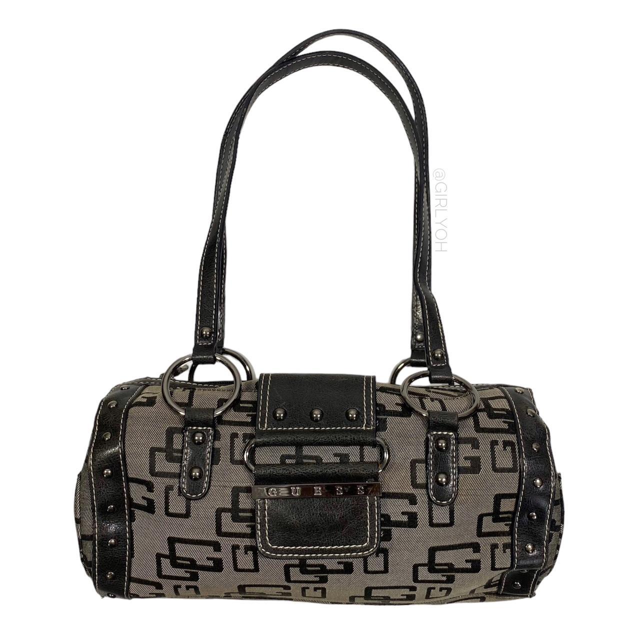 Guess, Bags, Guess Leather Studded Logo Satchel Bag