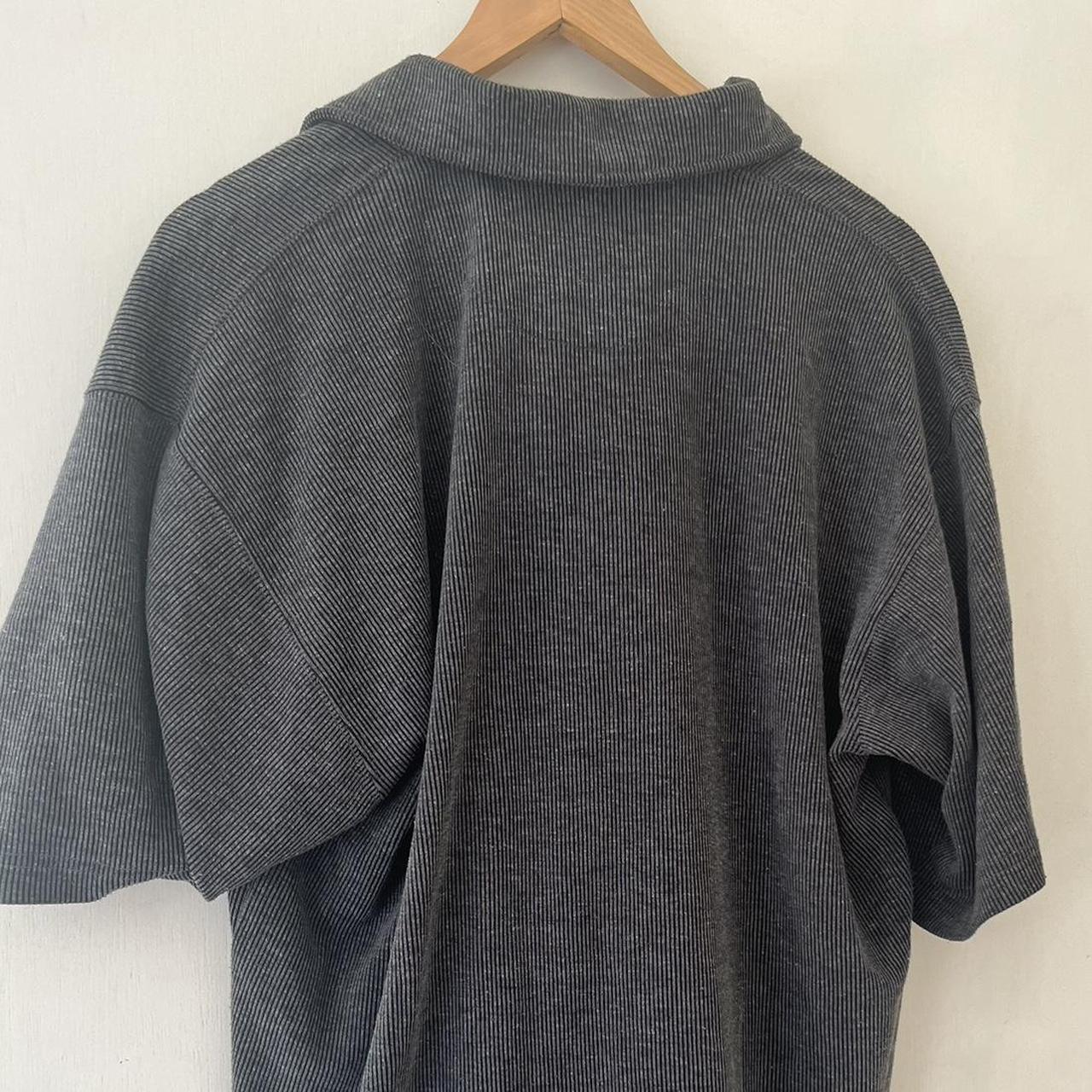 oversized grey collared polo Bolt shirt (tag says M... - Depop