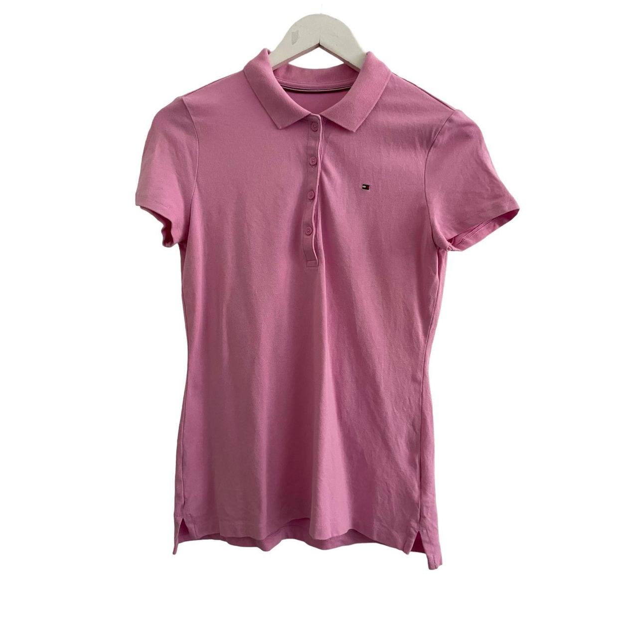 Tommy Hilfiger Pink Polo Shirt Short Sleeve T-shirt... - Depop