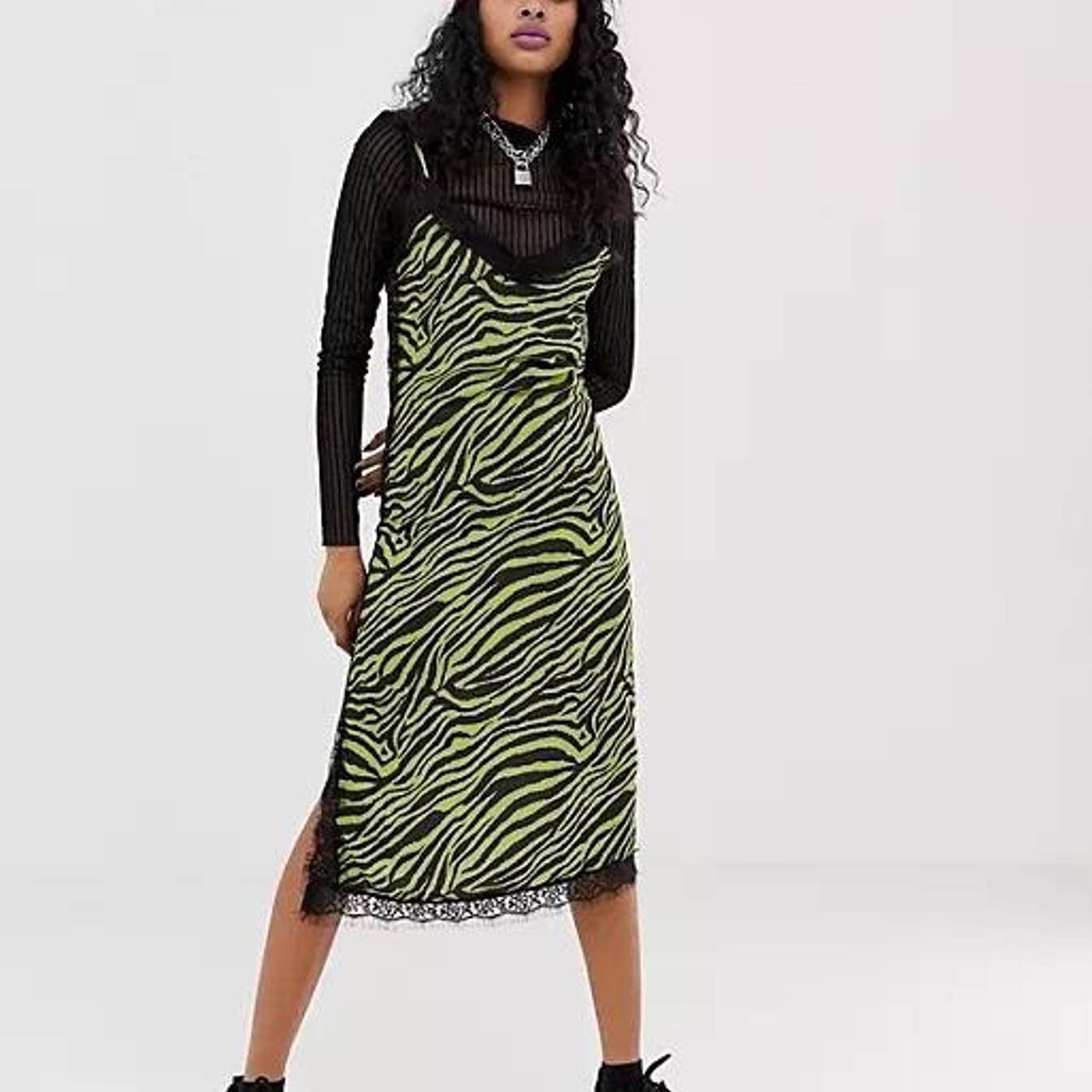 Lime green 2024 zebra dress