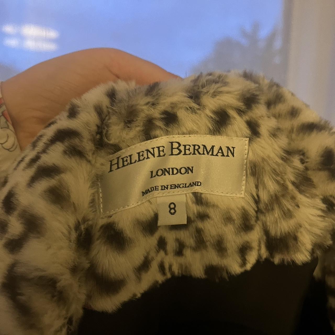 Helene Berman Double Breasted Faux Fur Coat in White