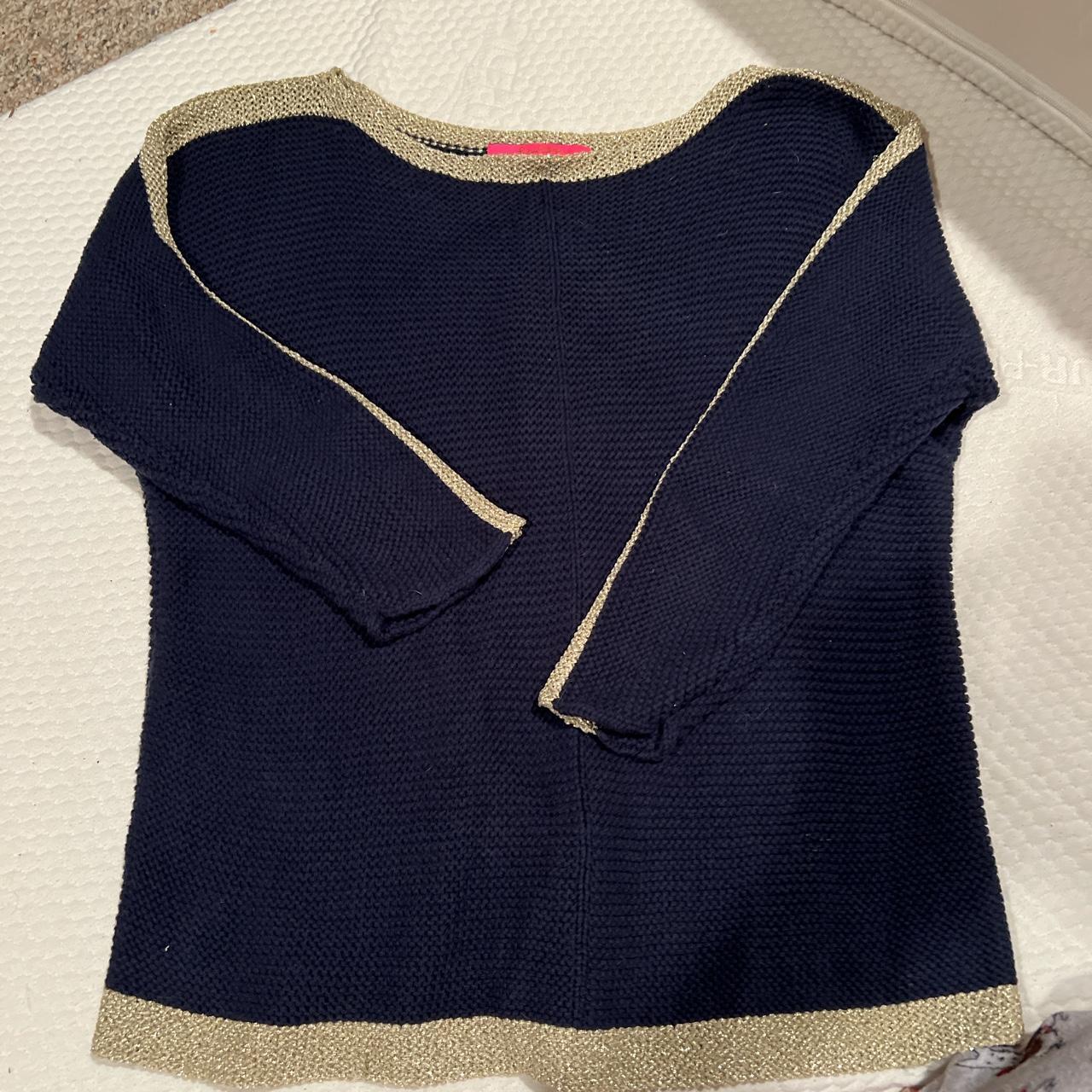 Lilly Pulitzer Women's Navy and Gold Jumper