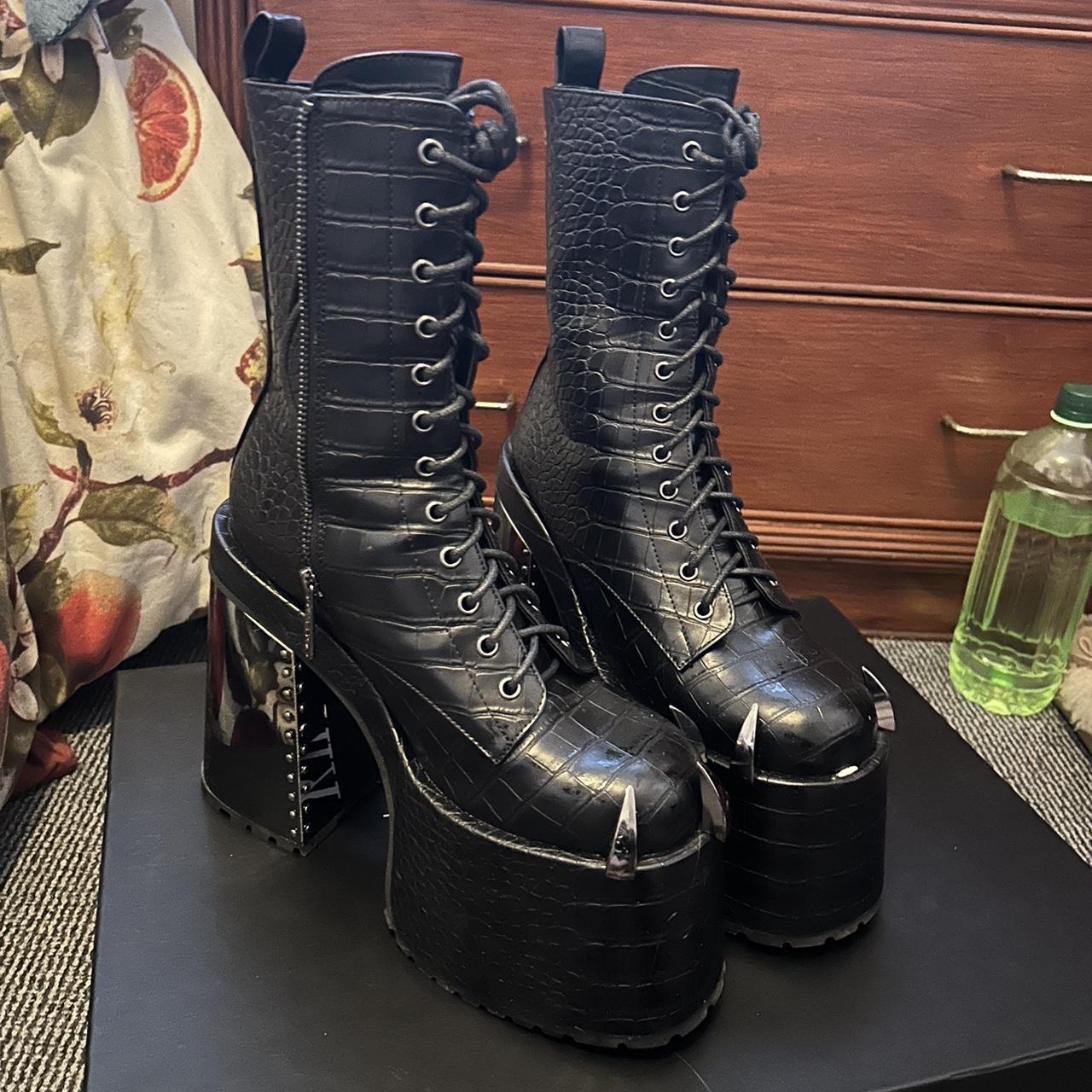 Silver croc boots with one broken tooth but doesn’t... - Depop