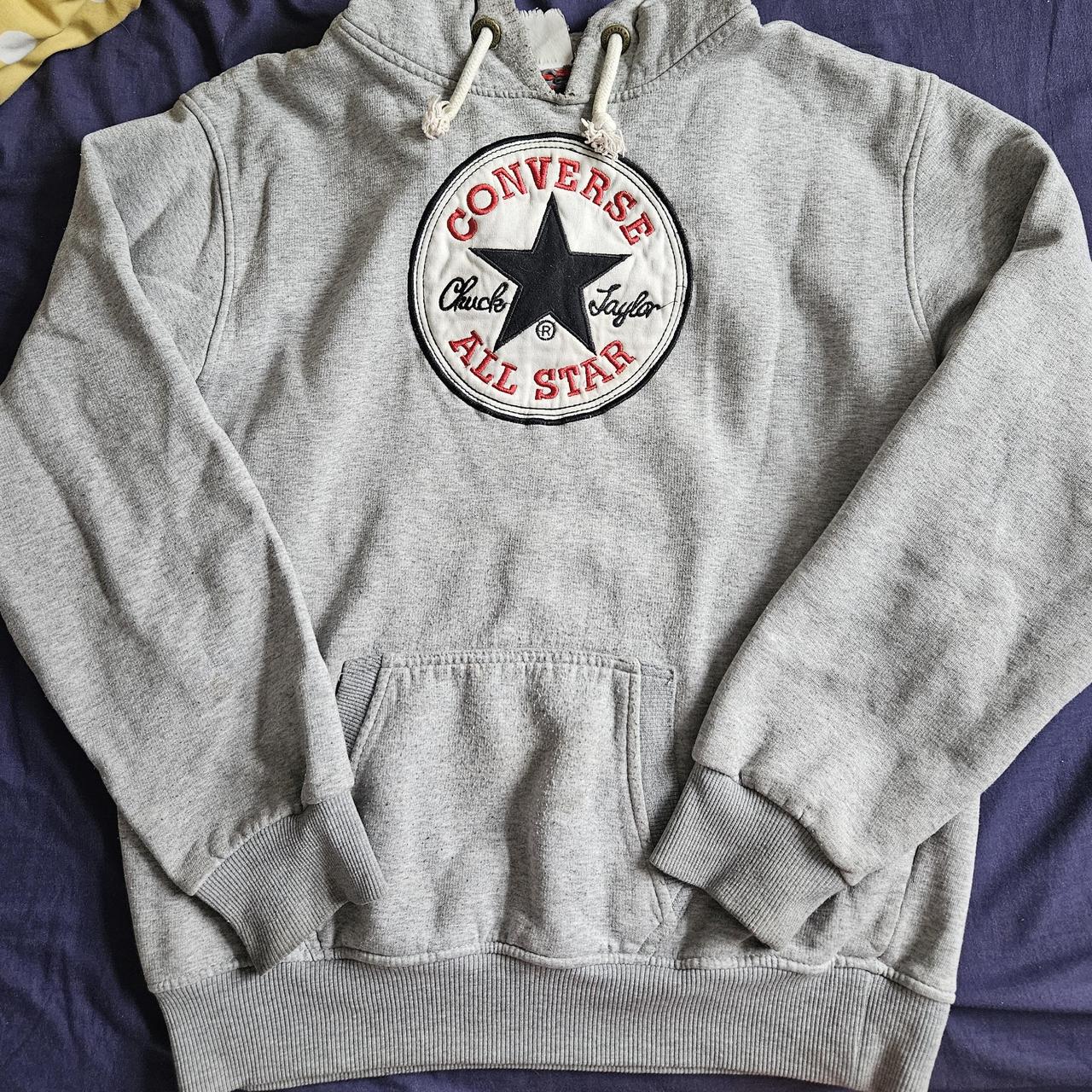 Ladies grey deals converse hoodie