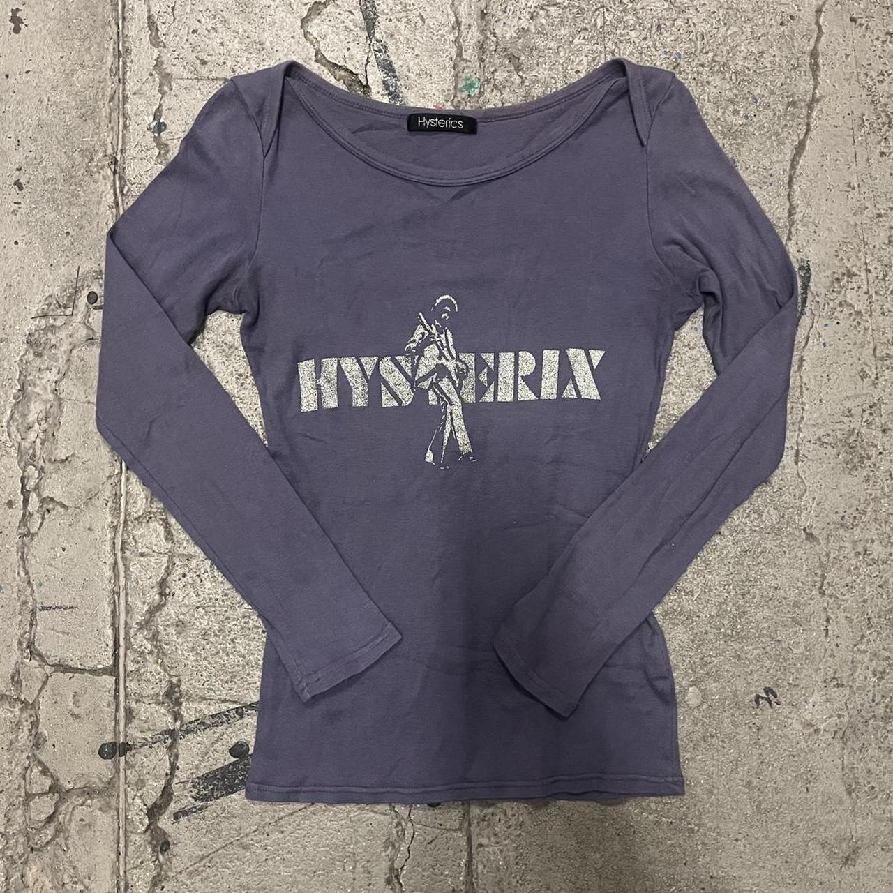 hysteric glamour “hysterics” purple long sleeve with... - Depop