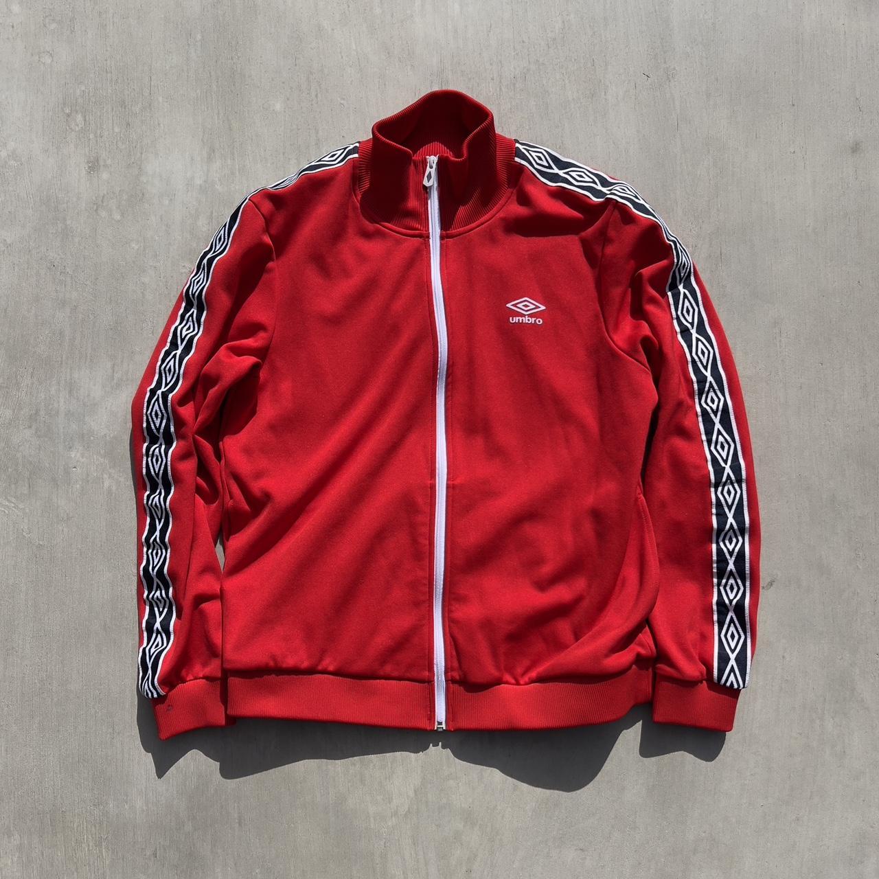 Vintage Umbro red track jacket Tagged XL (fits like... - Depop