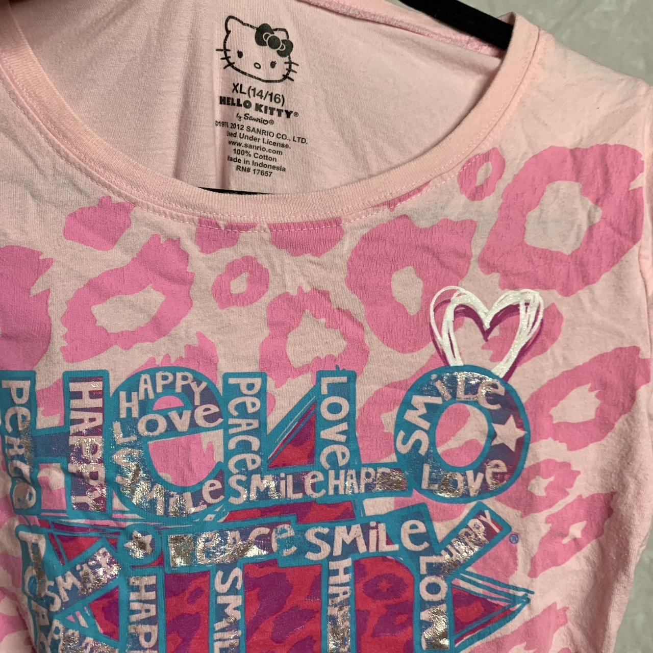 pink hello kitty cheetah print and stars shirt 💓... - Depop