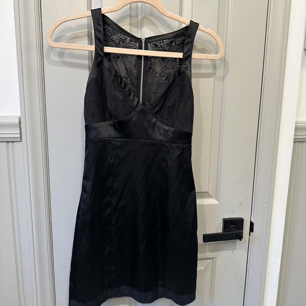 Little black silk & lace GUESS dress🖤♠️ Size: 3,... - Depop