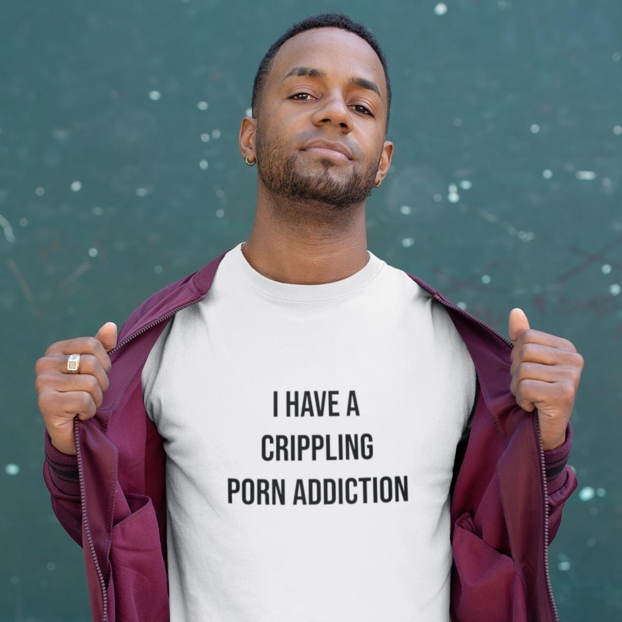 Funny T-shirt Porn addiction T-shirt Free... - Depop