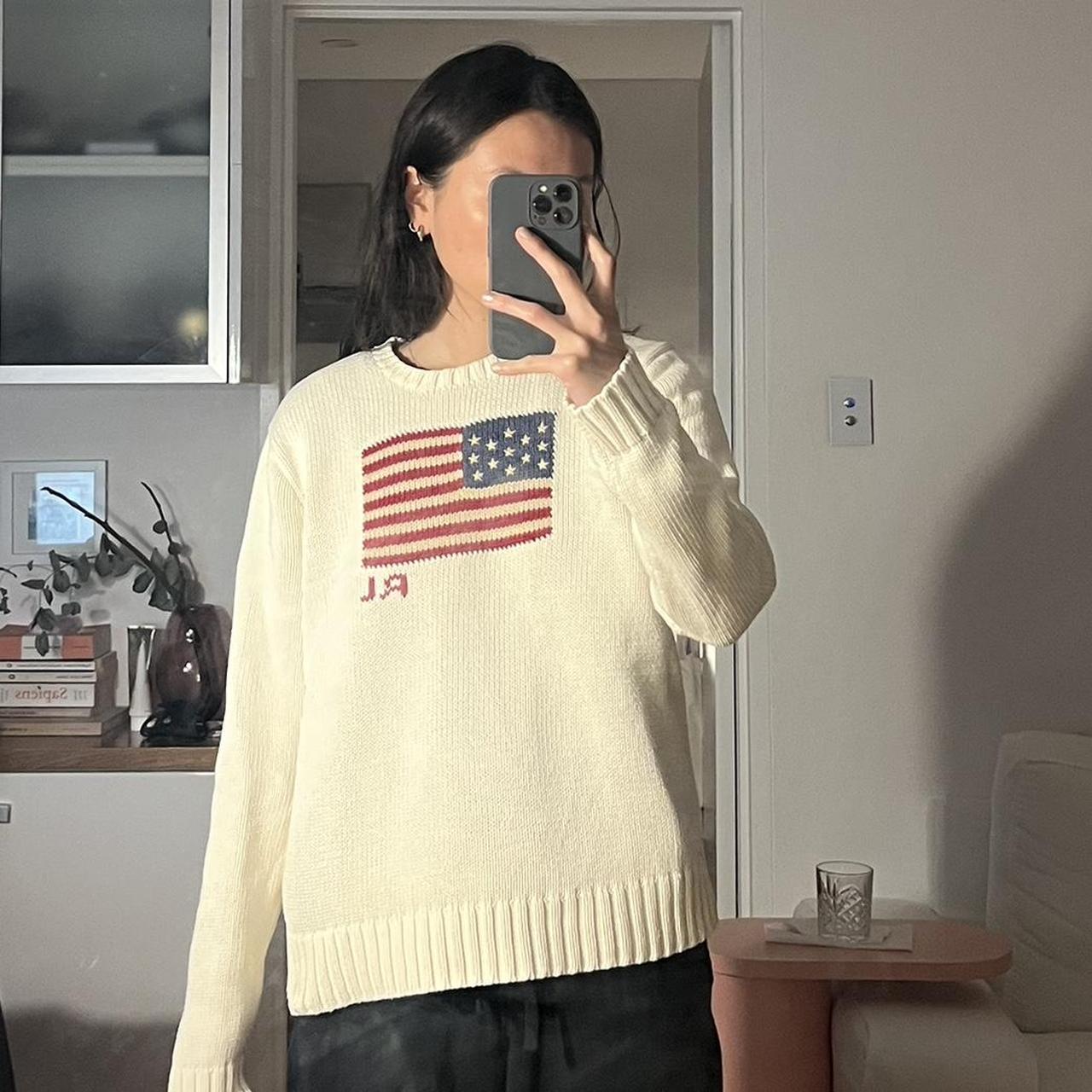 Polo Ralph Lauren The Iconic Flag Sweater XL In... - Depop