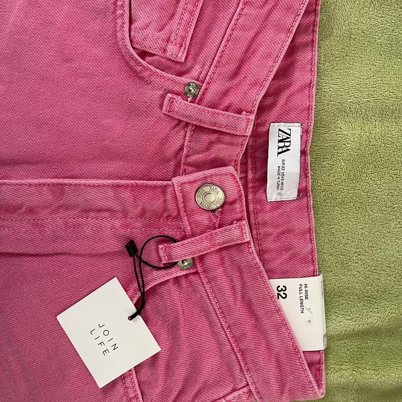 Zara Women's Pink Jeans Depop