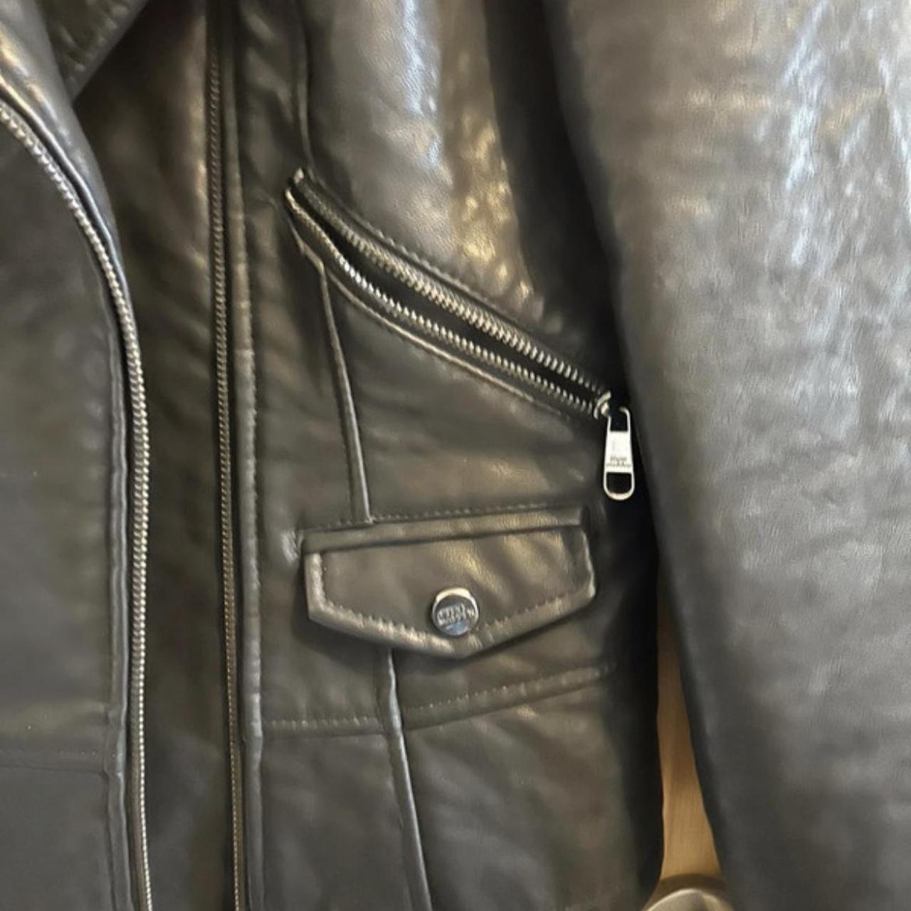 Steve Madden Leather Jacket with Faux Fur Excellent... - Depop