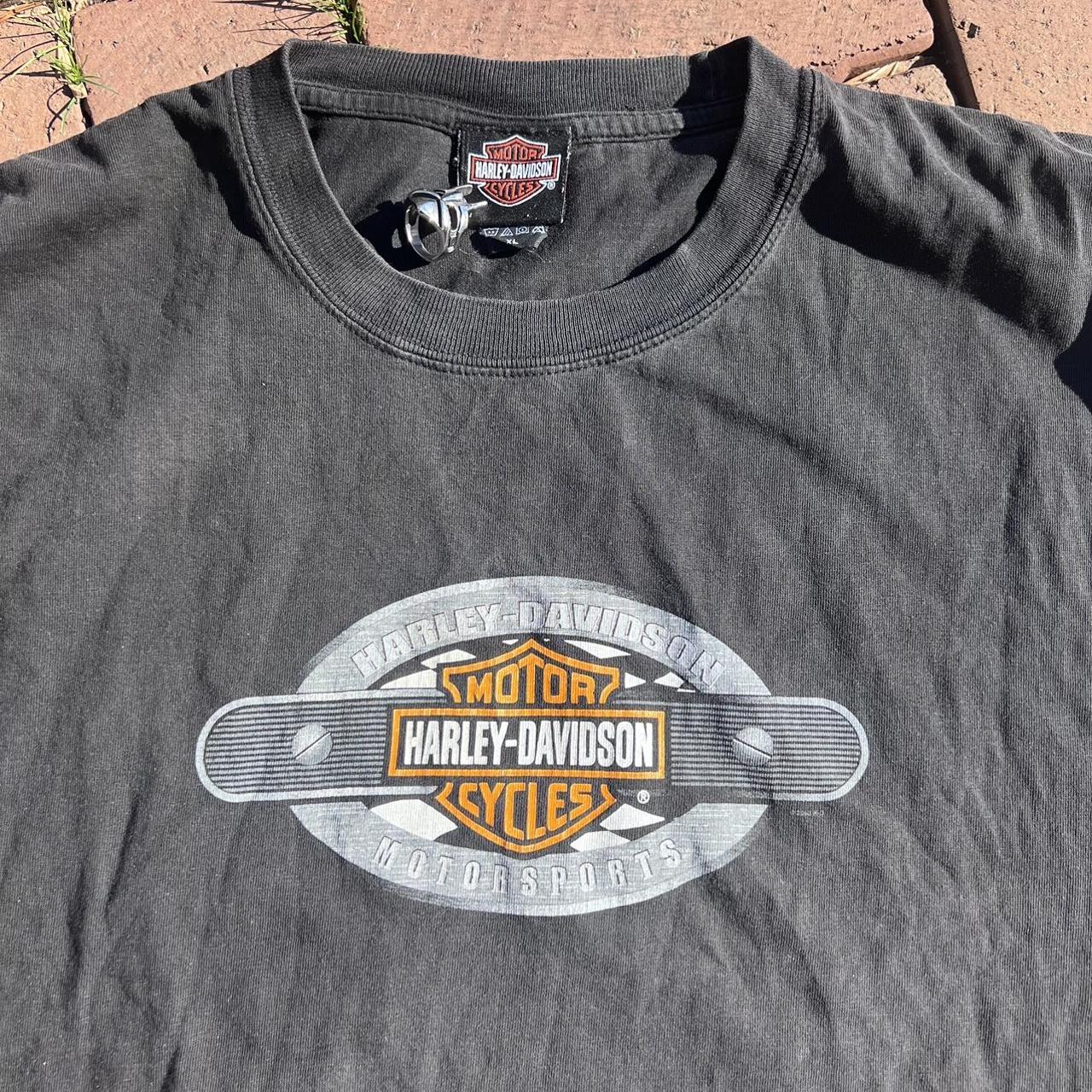 Harley Davidson Men's Black and Grey T-shirt | Depop