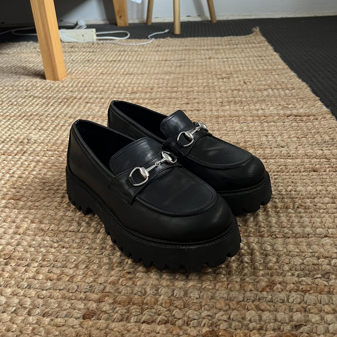 Selling cute black loafers. Worn once or twice still... - Depop